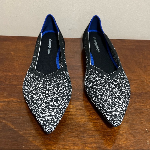 New pointed toe knit black white gradient slip on flats size 8 - Picture 5 of 13